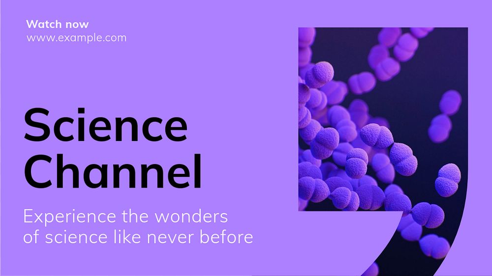 Science channel blog banner template, editable text