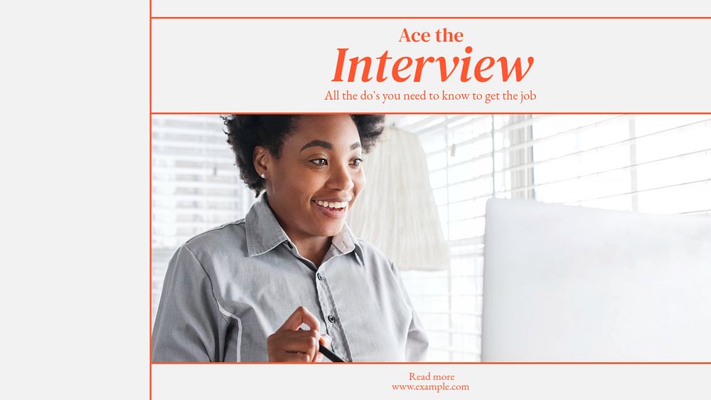 Interview tips blog banner template, editable text