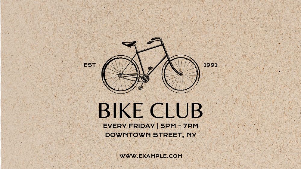 Bike club ads blog banner template, editable text