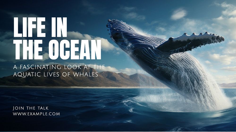 Ocean life blog banner template, editable text