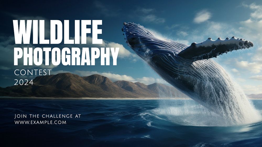 Wildlife photography contest blog banner template, editable text