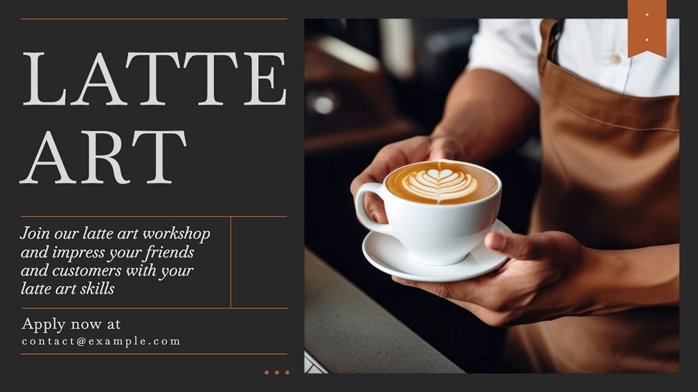 Latte art Facebook cover template, editable design