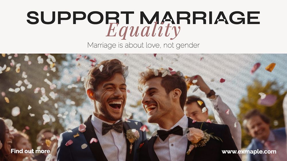 Support marriage equality blog banner template, editable text