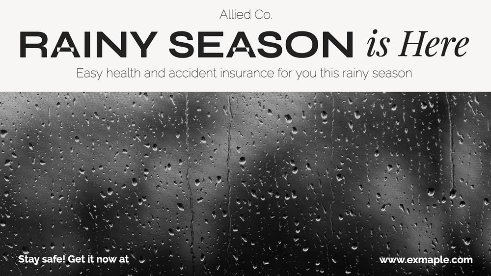 Rainy season insurance blog banner template, editable text