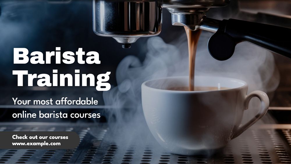 Barista training Facebook cover template, editable design