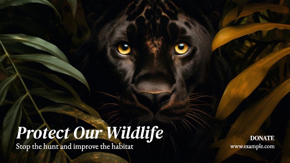 Protect our wildlife blog banner template, editable text