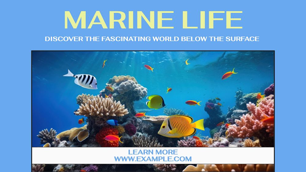 Marine life Facebook cover template, editable design