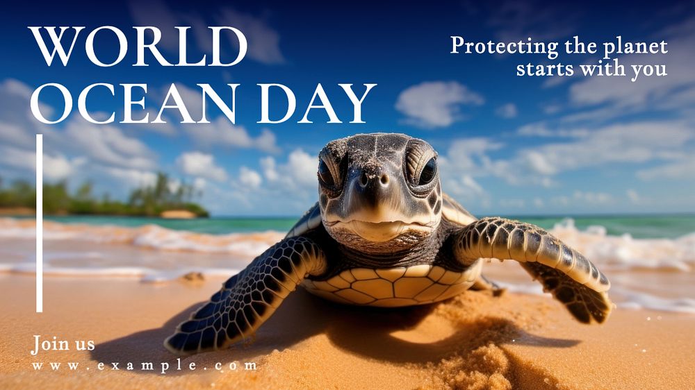 World ocean day blog banner template, editable text