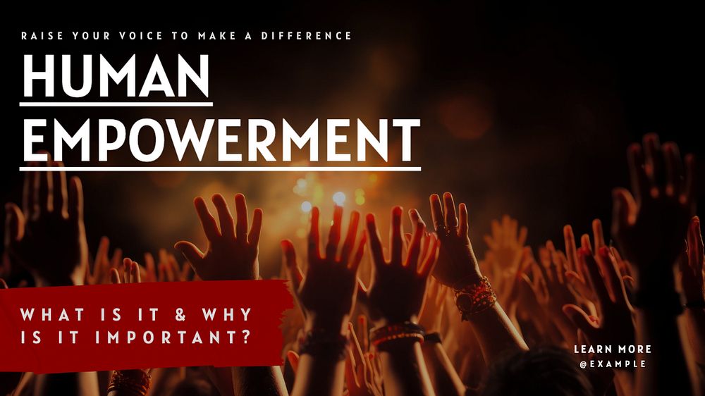 Human empowerment blog banner template, editable text