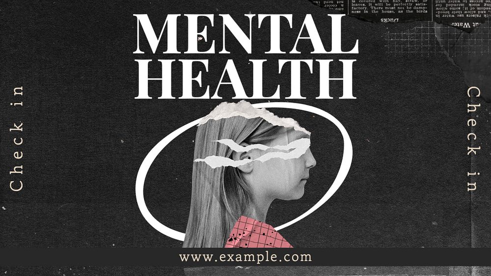 Mental health blog banner template, editable text