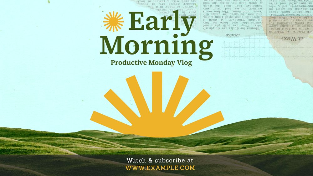 Early morning blog banner template, editable text