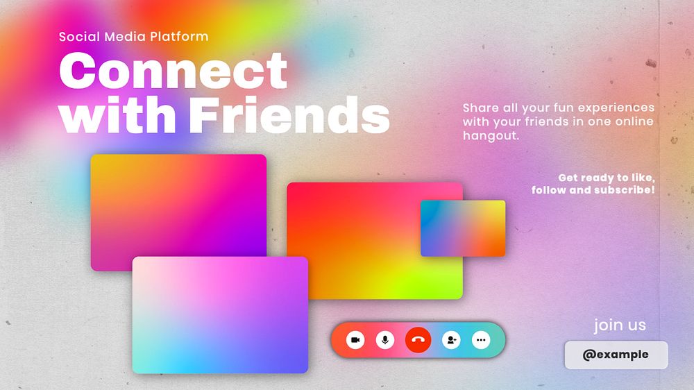 Connect with friends blog banner template, editable text