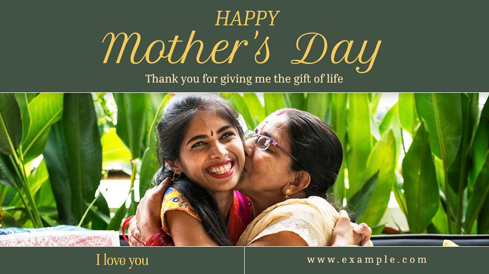 Happy mother's day blog banner template, editable text