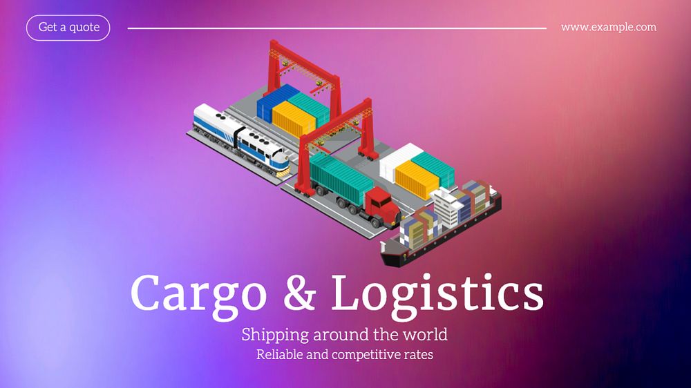 Cargo & logistics blog banner template, editable text