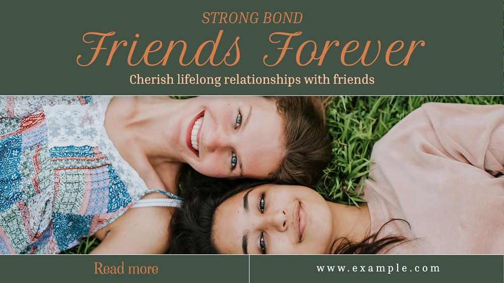 Friends forever blog banner template, editable text