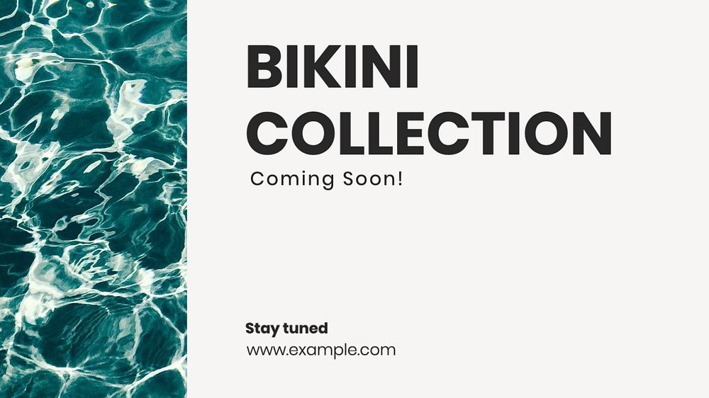 Swimwear & bikini blog banner template, editable text