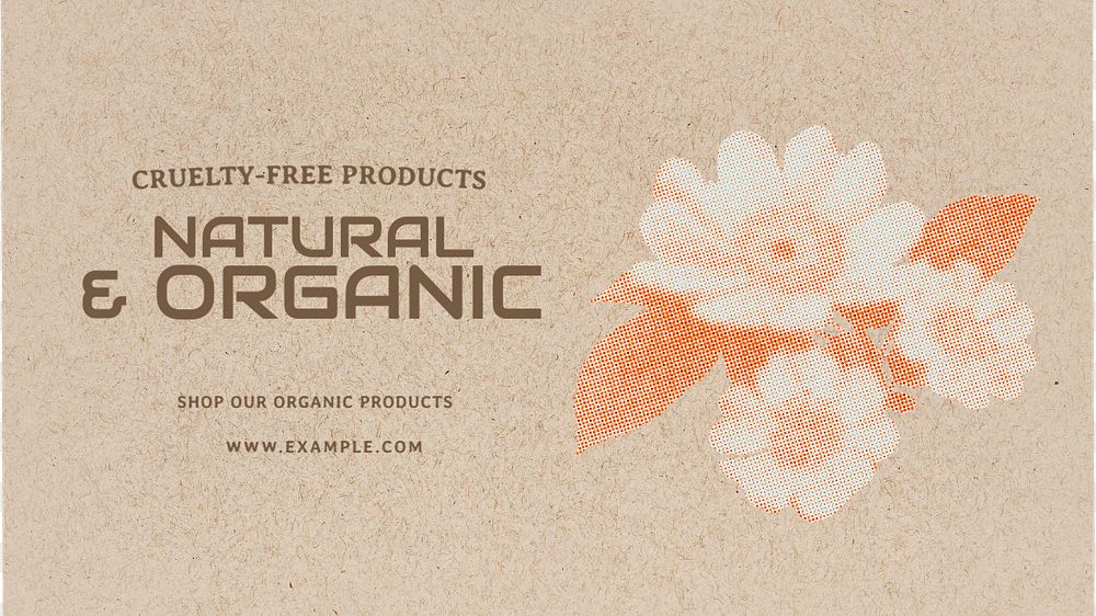 Natural & organic blog banner template, editable text