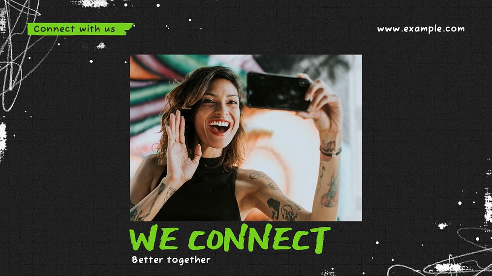 We connect blog banner template, editable text