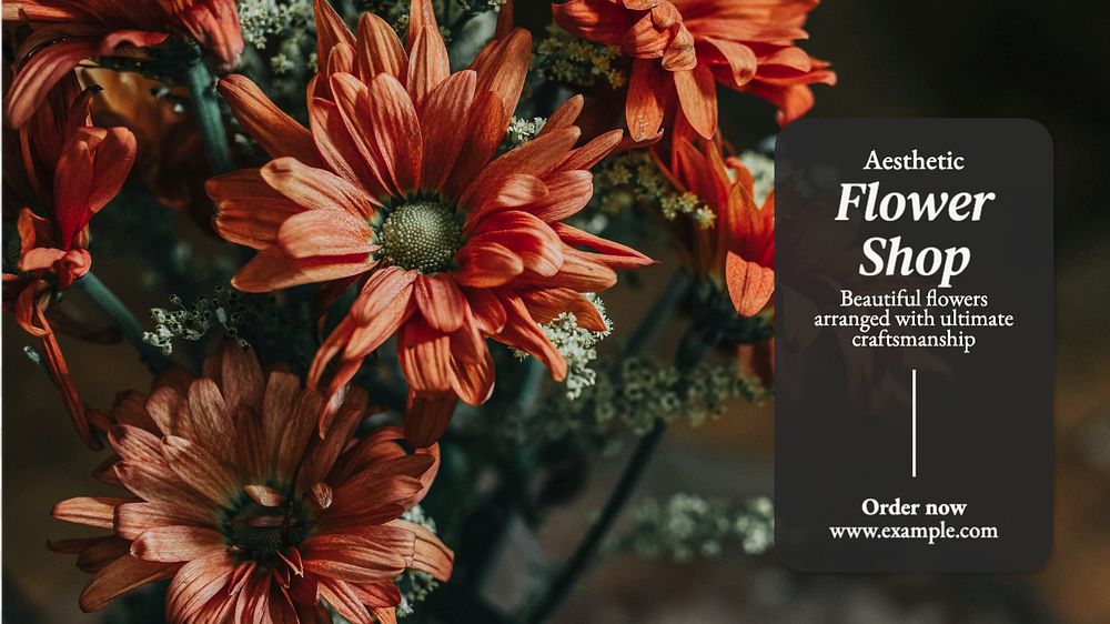 Flower shop blog banner template, editable text