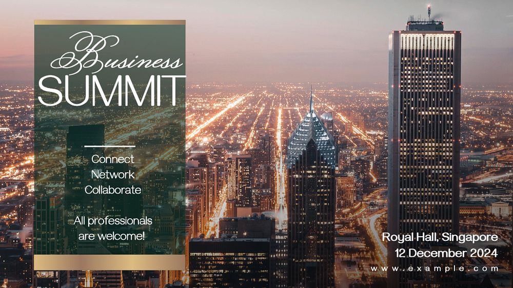 Business summit blog banner template, editable text