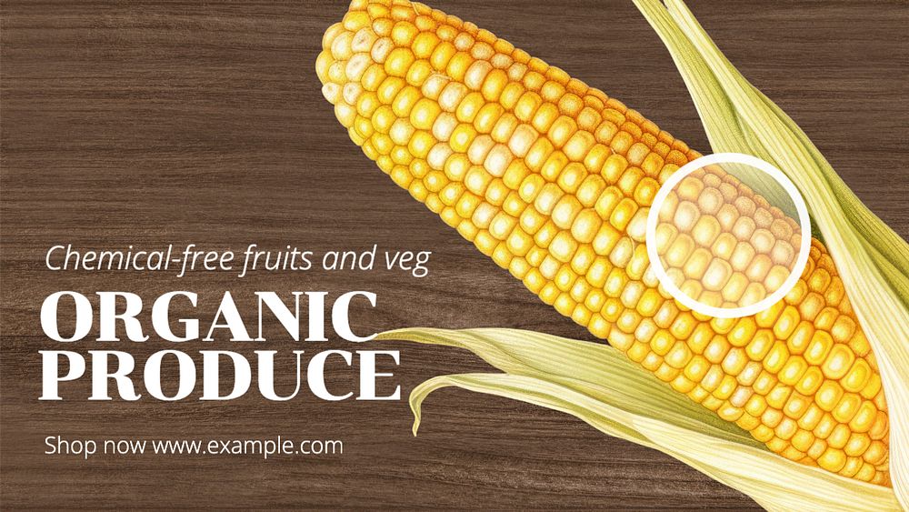 Organic produce blog banner template, editable text