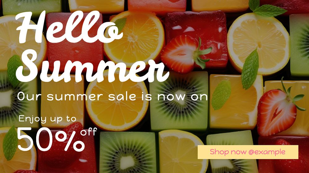 Summer sale blog banner template, editable text