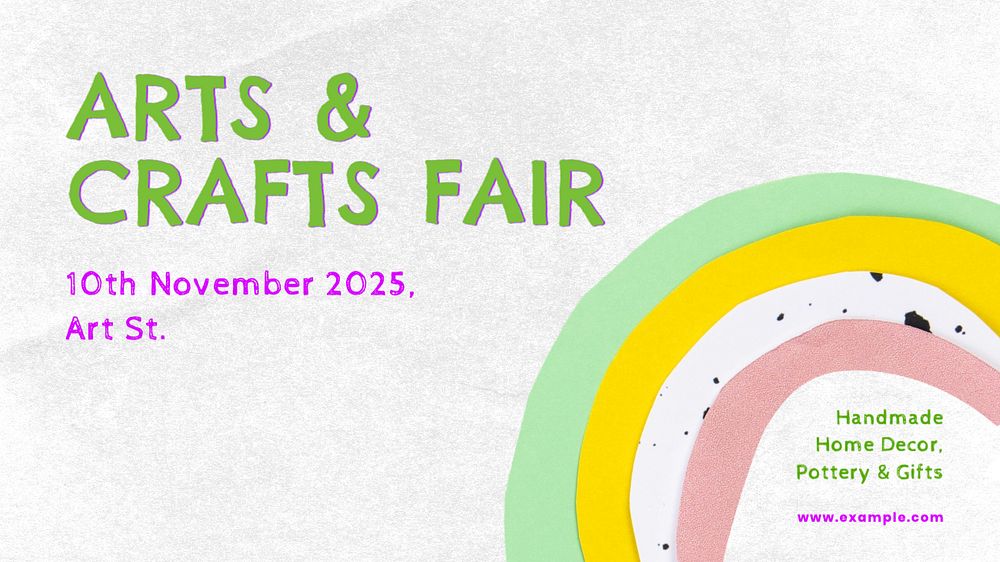 Art & craft fair blog banner template, editable text