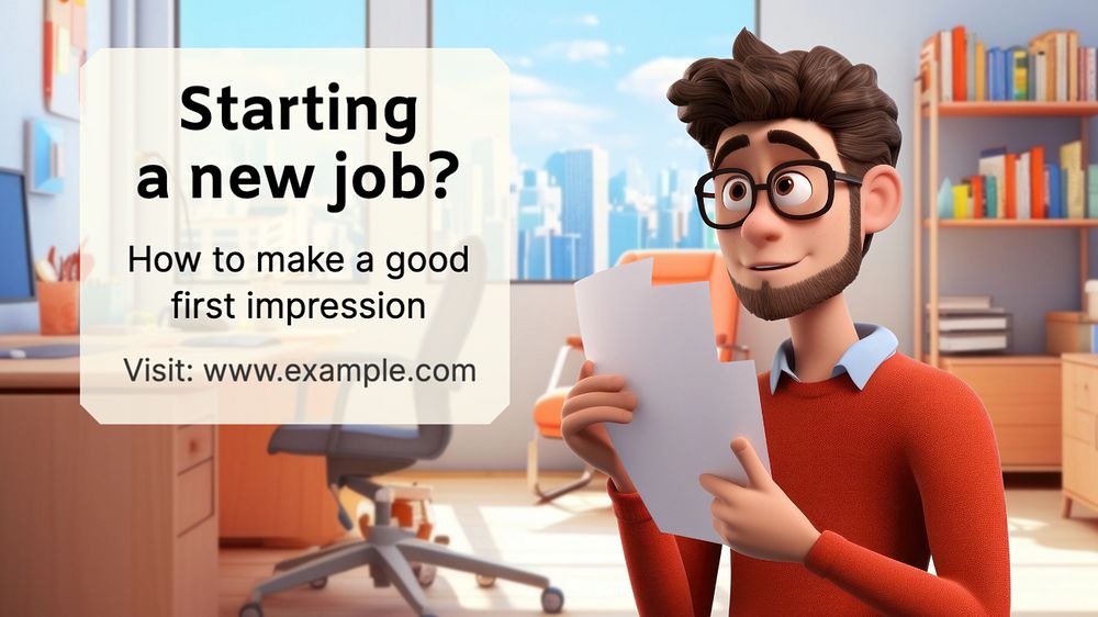 New job blog banner template, editable text