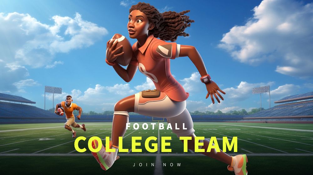 College team blog banner template, editable text