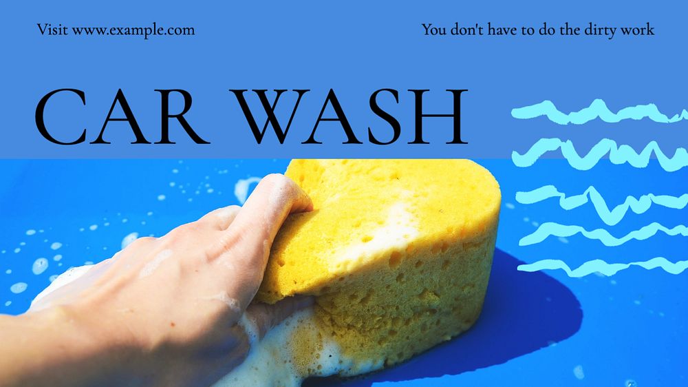 Car wash blog banner template, editable text