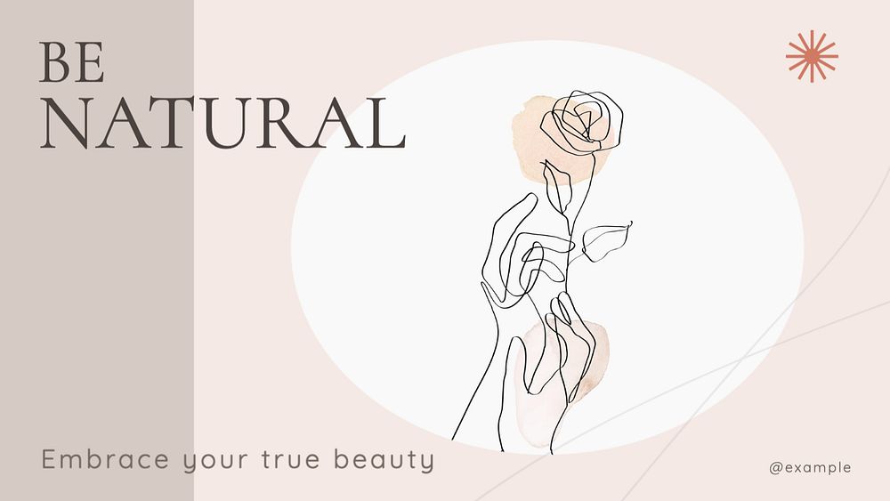 Natural beauty blog banner template, editable text