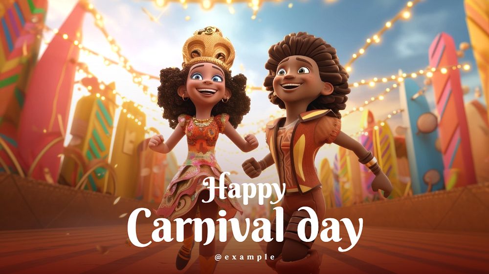 Carnival Day blog banner template, editable text