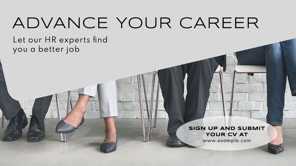 Advance your career blog banner template, editable text