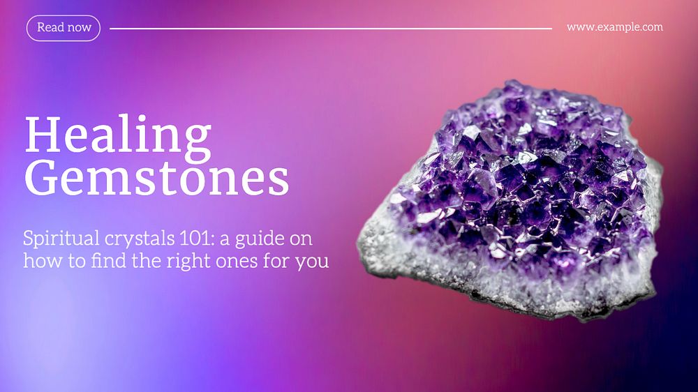 Healing & spiritual gemstones blog banner template, editable text