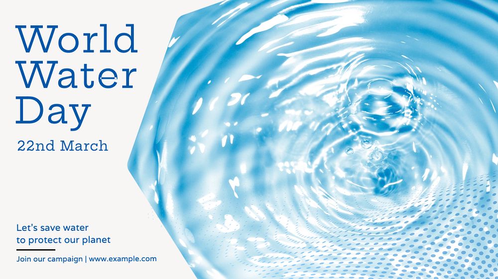 World water day blog banner template, editable text