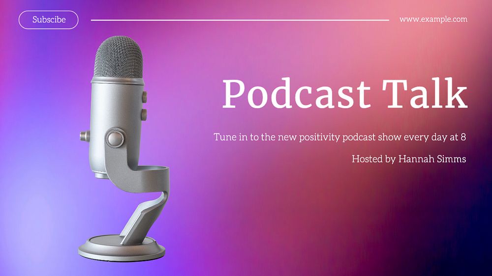 Podcast talk blog banner template, editable text