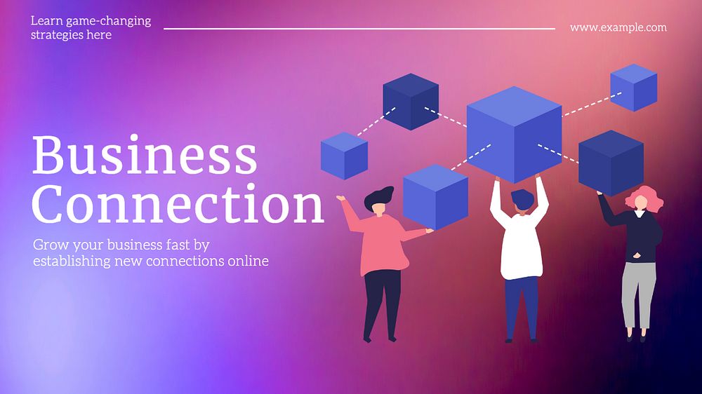 Business connection blog banner template, editable text