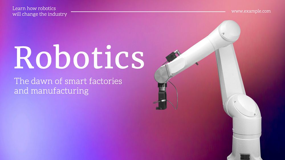 Robotics and manufacturing blog banner template, editable text