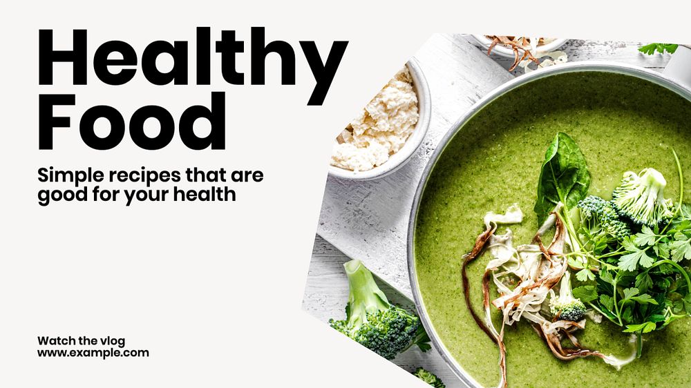 Healthy food blog banner template, editable text