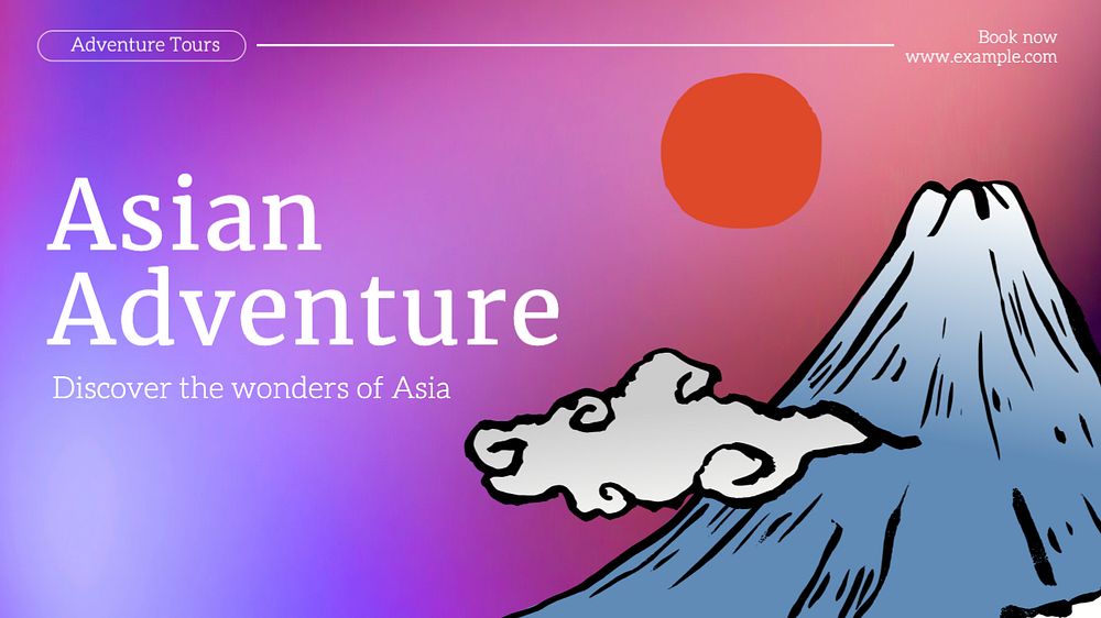 Asian adventure blog banner template, editable text