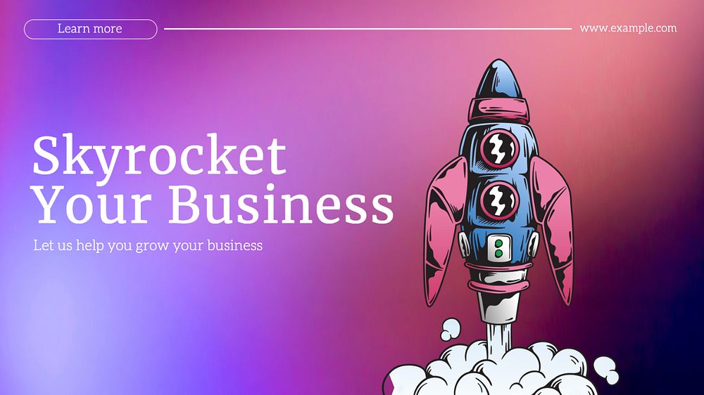 Skyrocket your business blog banner template, editable text