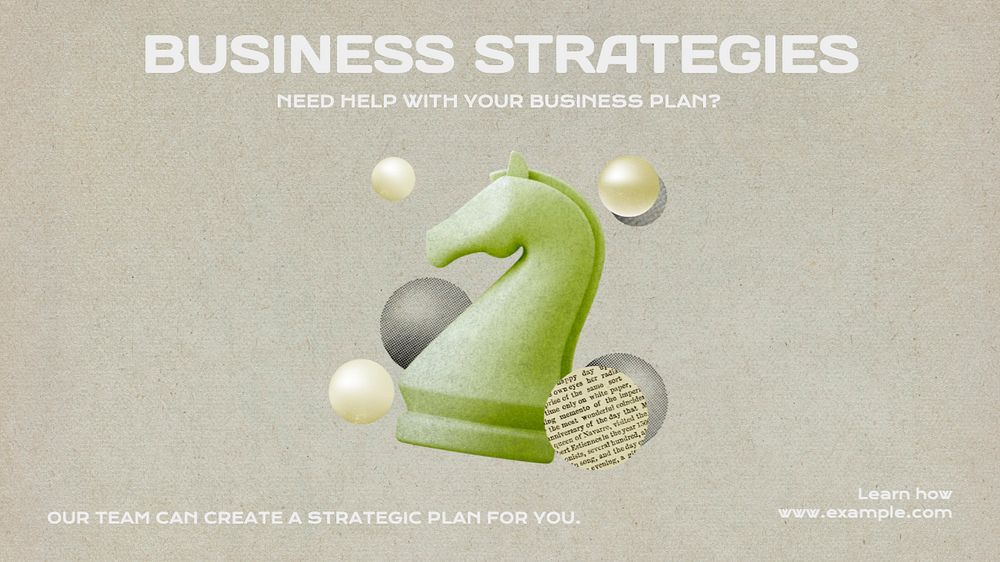 Business strategies blog banner template, editable text