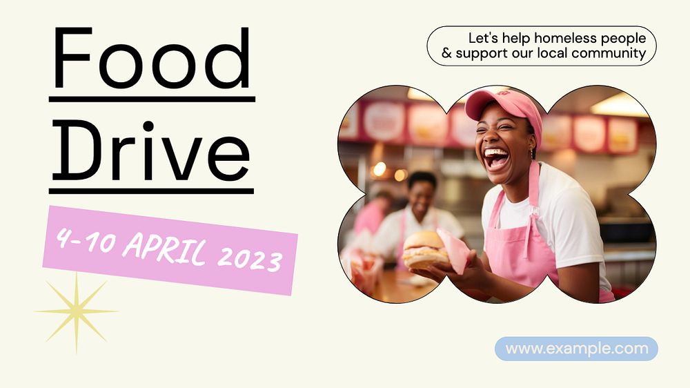 Food drive blog banner template, editable text