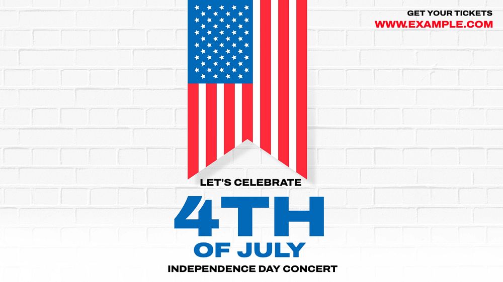 4th of July blog banner template, editable text