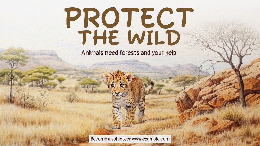 Protect the wild blog banner template, editable text