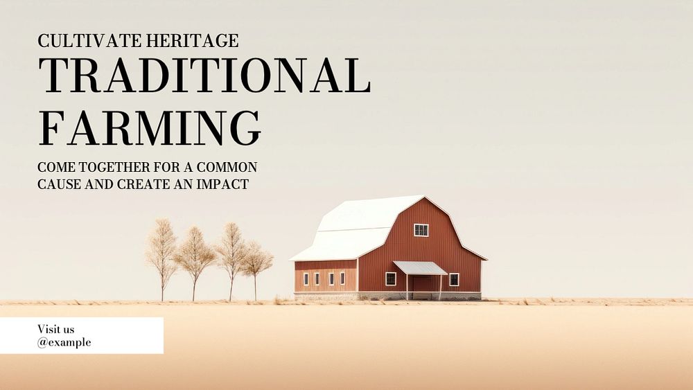 Traditional farming blog banner template, editable text