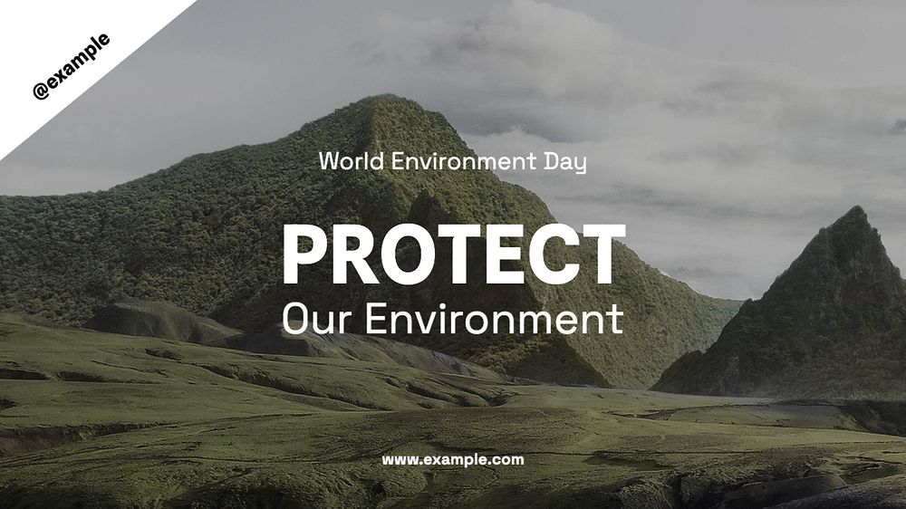 Protect environment blog banner template, editable text