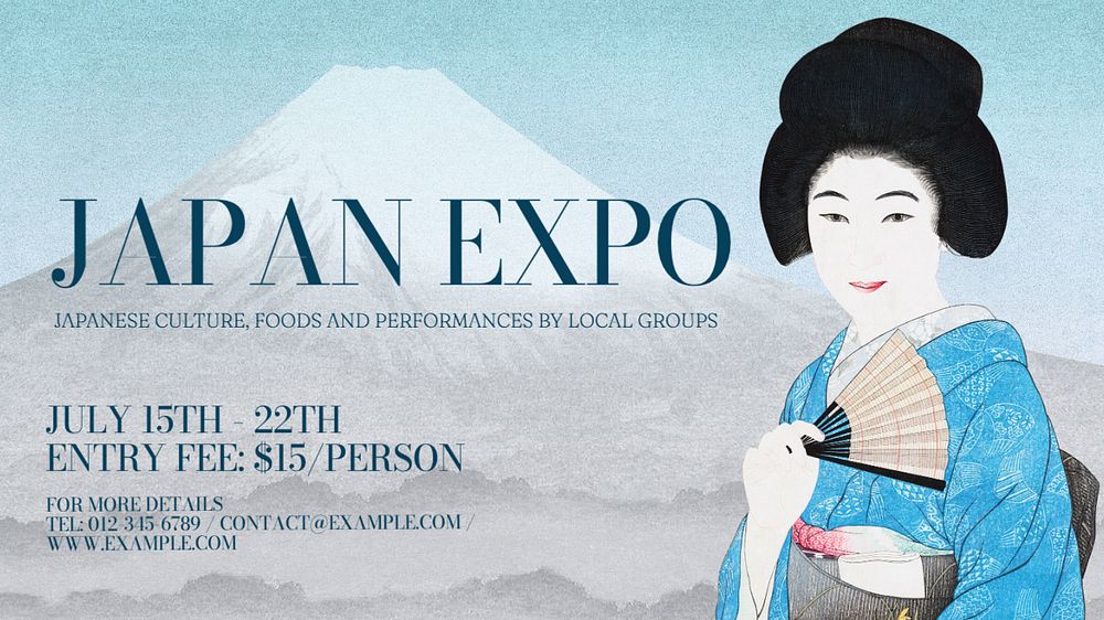 Japan Expo  blog banner template, editable text