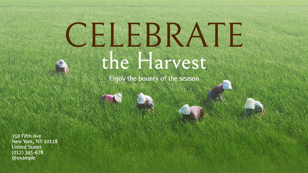 Harvest farm agriculture blog banner template, editable text