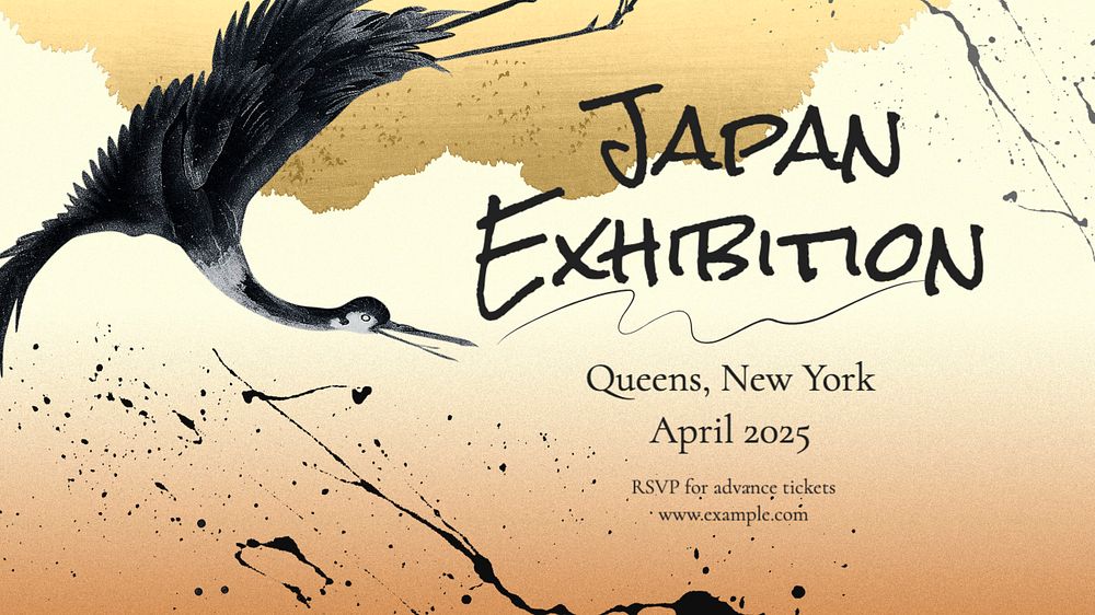 Japan exhibition blog banner template, editable text